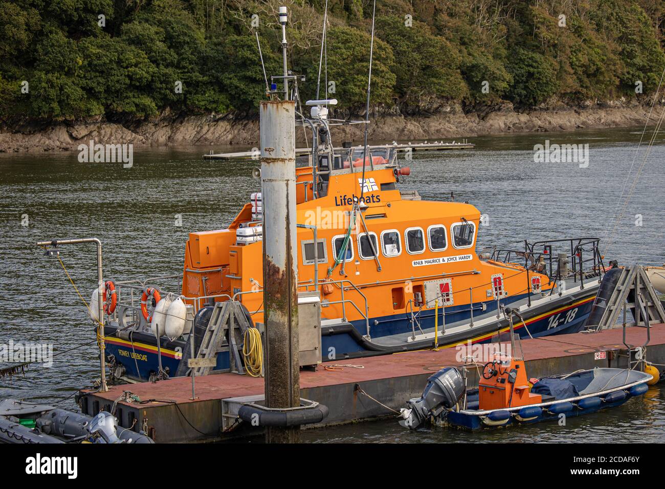 Lifeboat at Fowey in Cornwall Stock Photo