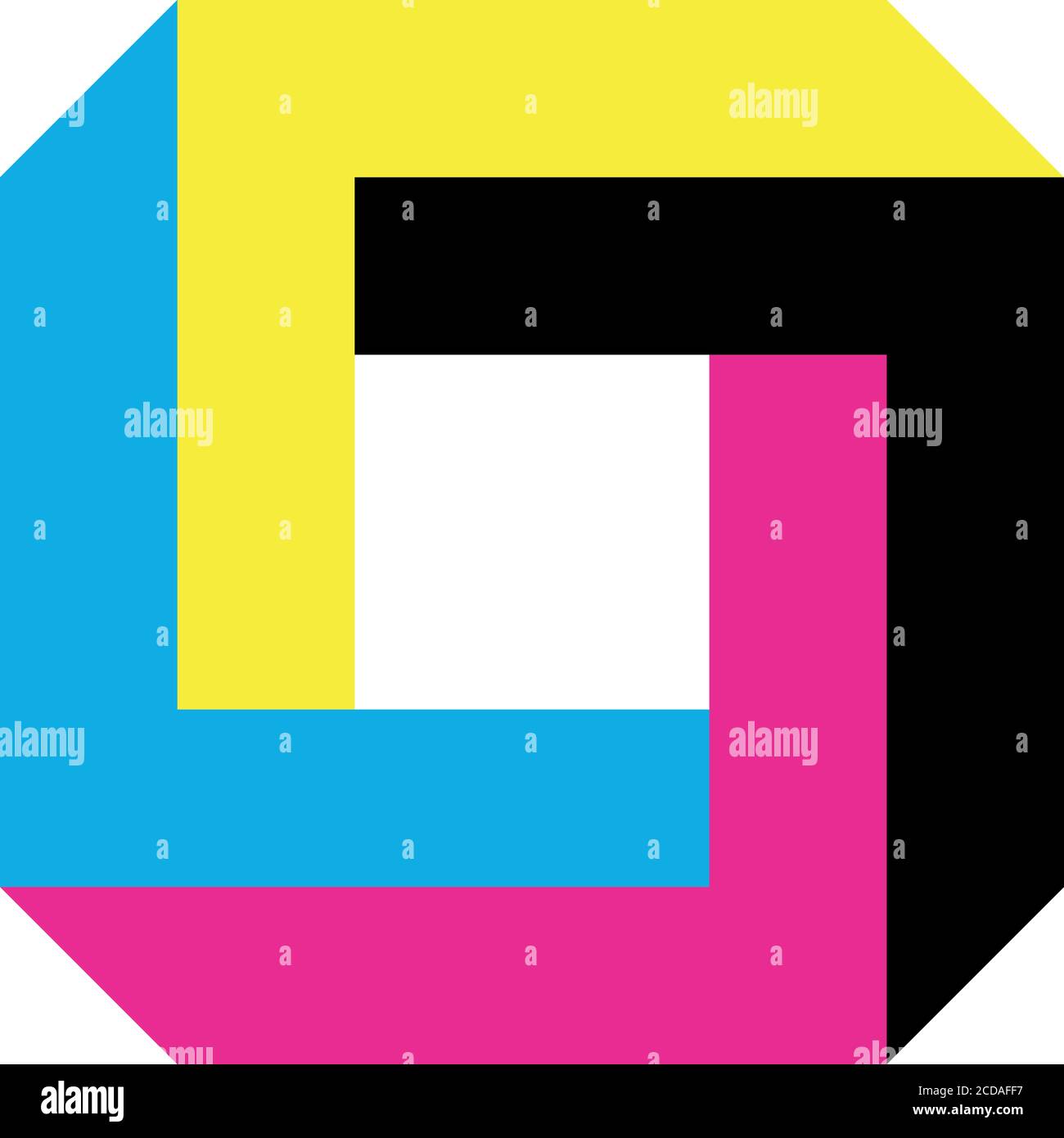 Impossible square icon. Geometric 3D object optical illusion. Vector illustration Stock Vector