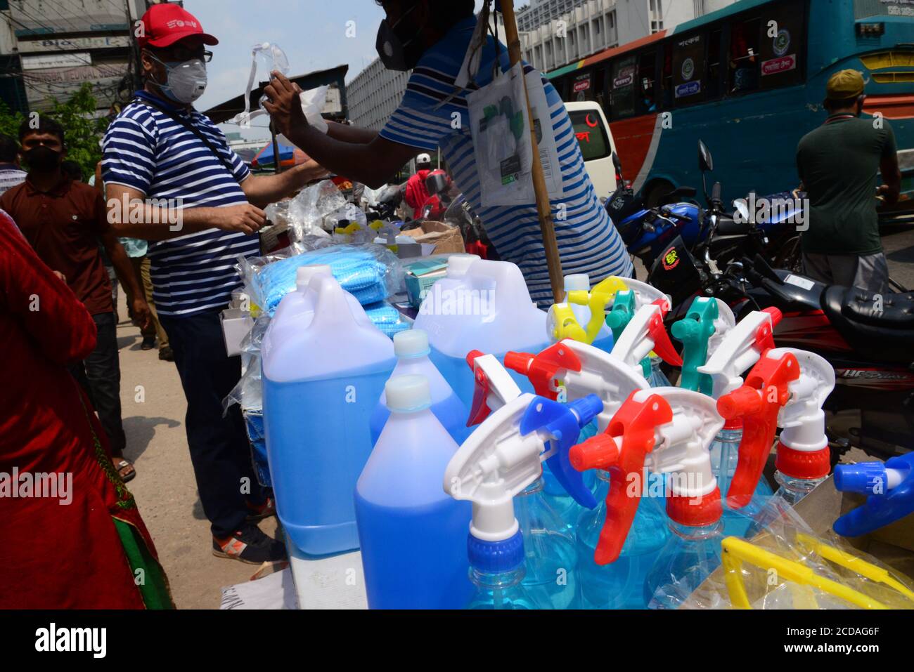 A street vendor selling personal protective equipment (PPE), facemasks