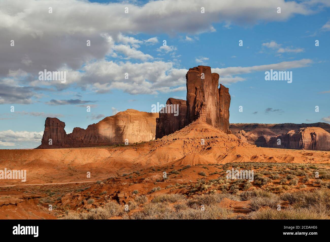 Camel Butte from John Ford's Point Overlook, Monument Valley, Utah and Arizona border USA Stock Photo