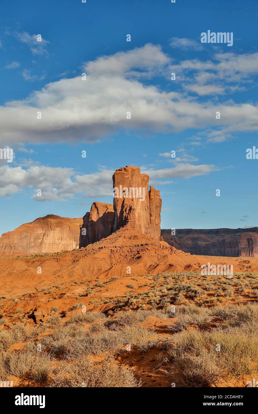 Camel Butte from John Ford's Point Overlook, Monument Valley, Utah and Arizona border USA Stock Photo