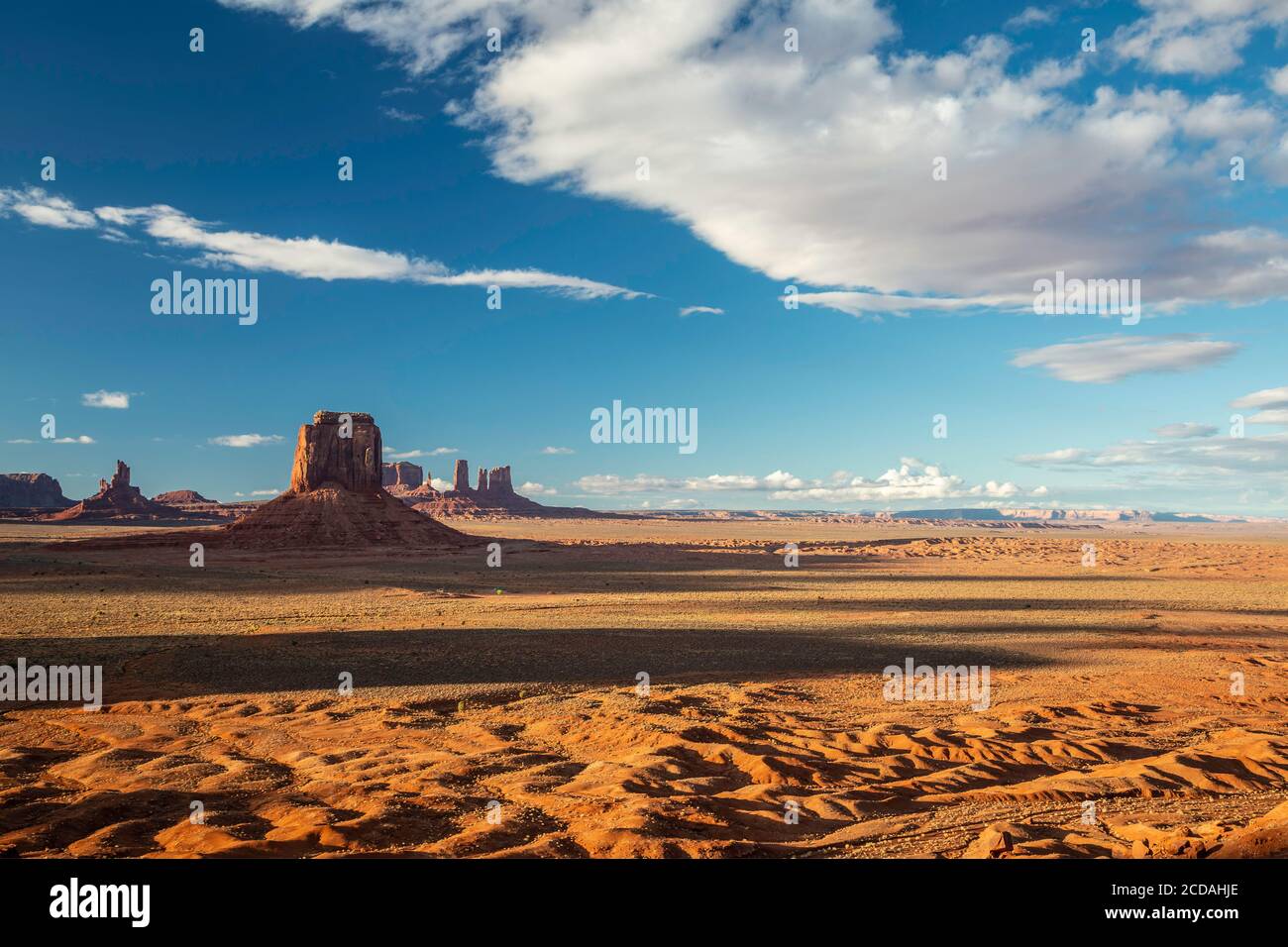 Sandstone buttes from Artist's Point Overlook, Monument Valley, Arizona and Utah border USA Stock Photo