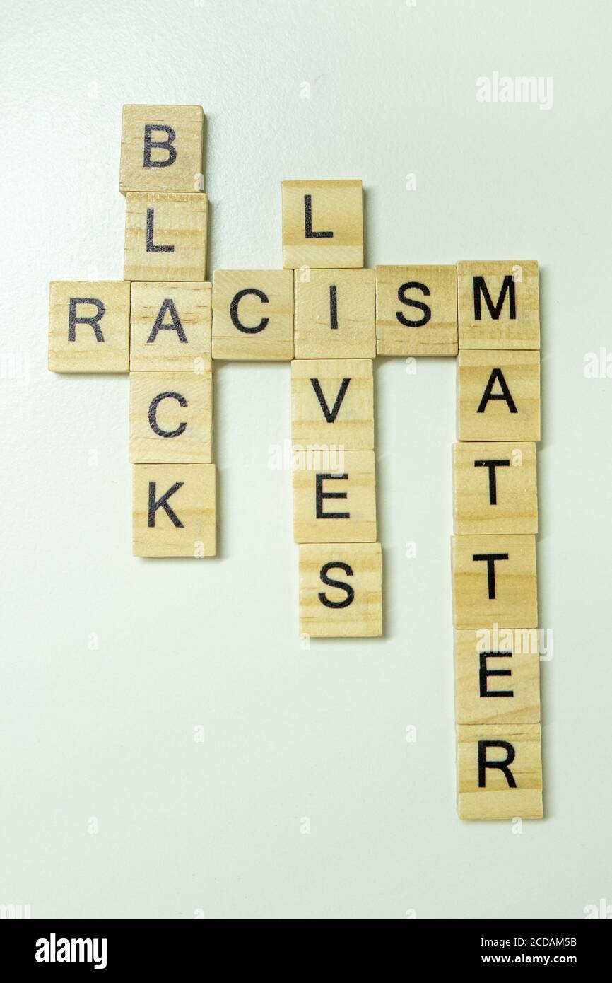 black lives matter slogan using scarab letters, protest against racism, equal rights concept Stock Photo