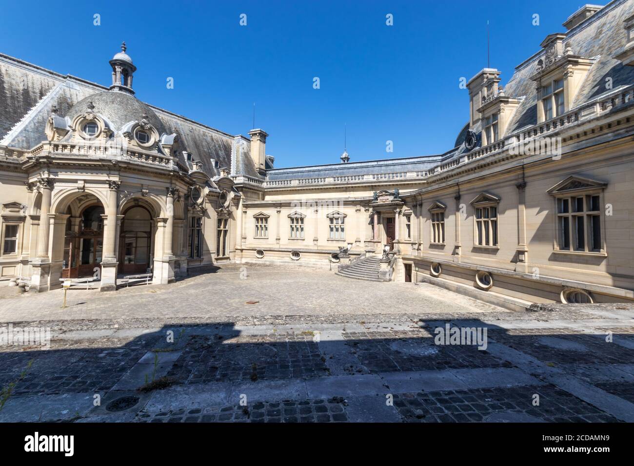 Chantilly city with its romantic parks, castle and stables Stock Photo