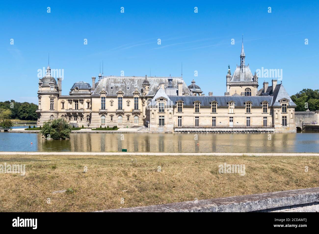 Chantilly city with its romantic parks, castle and stables Stock Photo