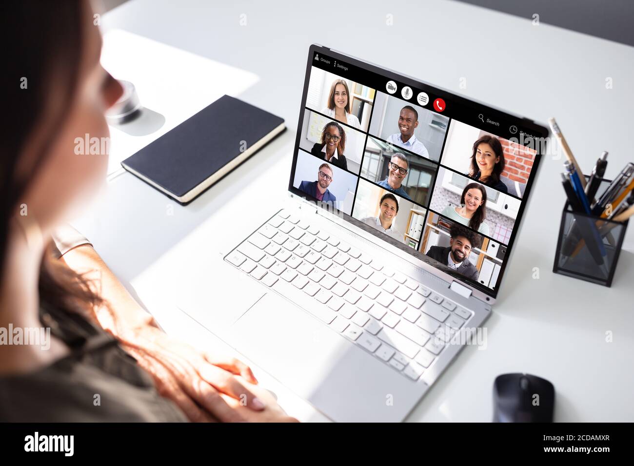 Online Video Conference Webinar Call. Business Meeting Stock Photo - Alamy