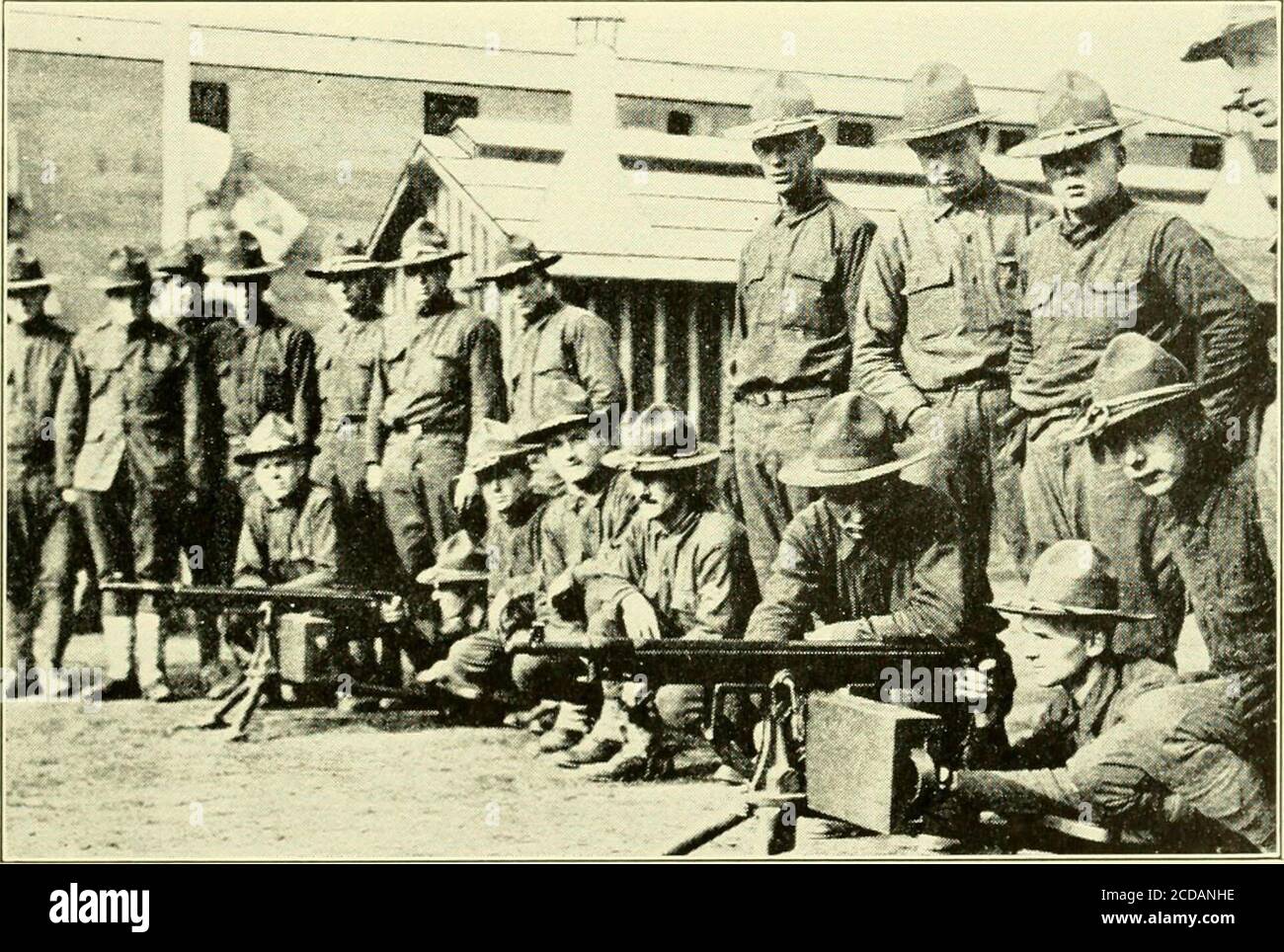 . History of the Ohio state university . Boys at Mess, Camp Sherman, Chillicothe, Ohio.. Machine Gun Instructions at Camp Sherman Stock Photo