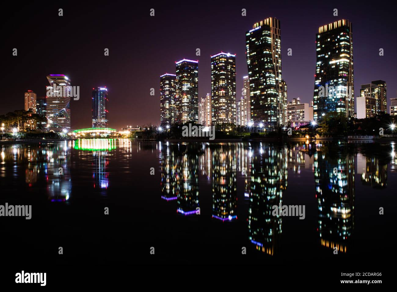 Seoul Icheon business district by night, South Korea Stock Photo Alamy