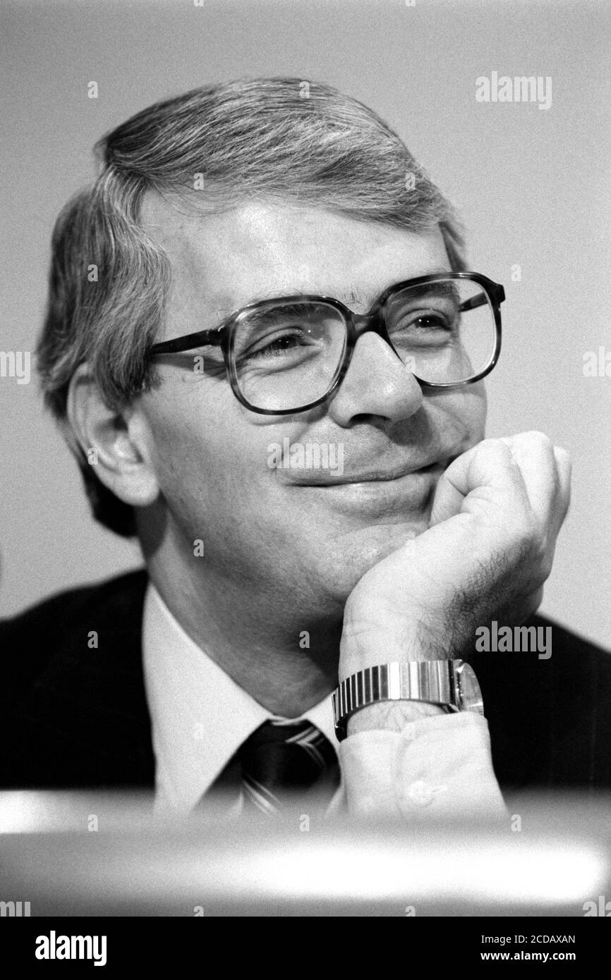 John Major - Chancellor of the Exchequer.. Conservative and Unionist Party Conference held at the Bournemouth International Centre in Dorset . October 1990. Photo: Neil Turner Stock Photo