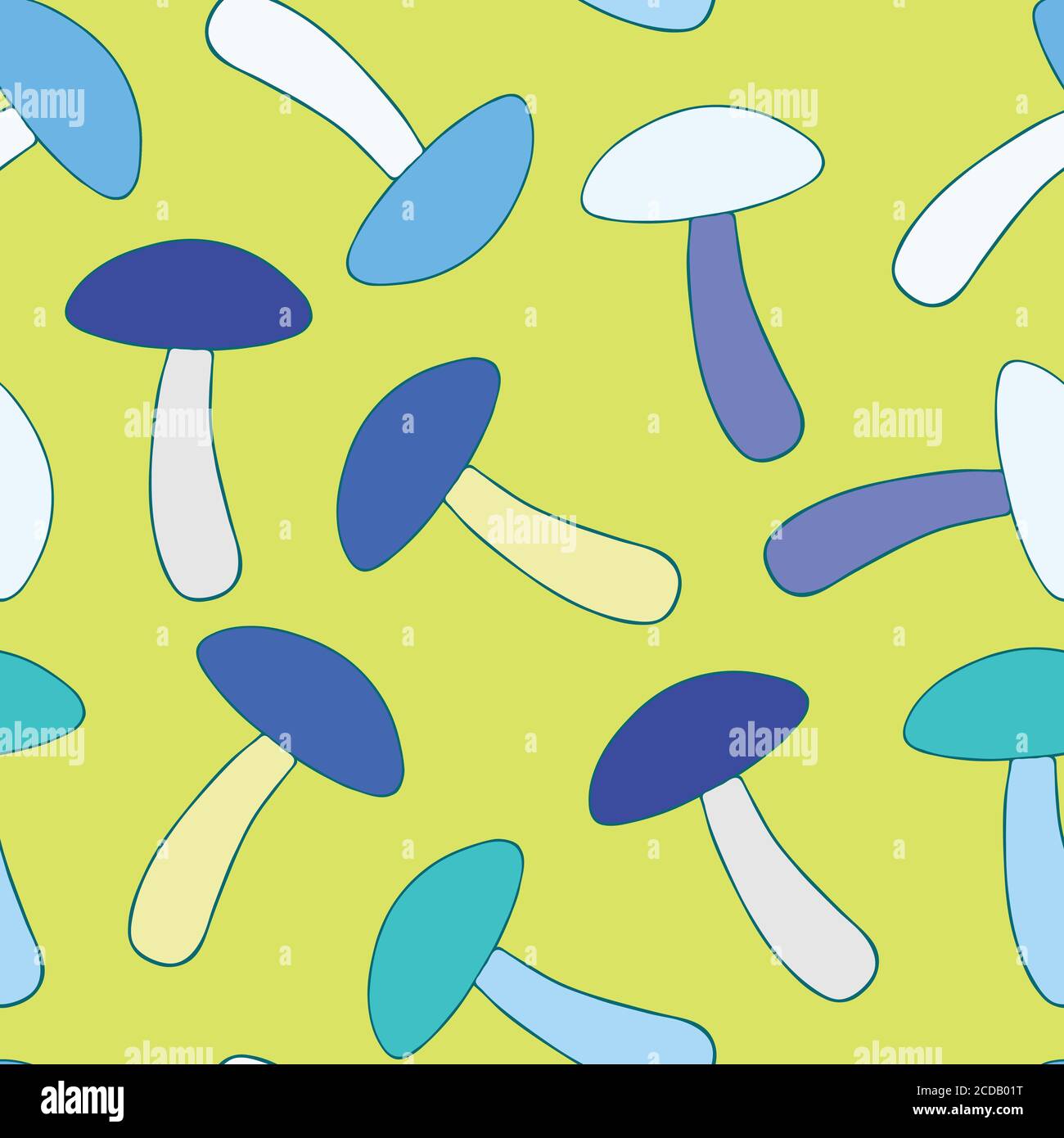 Seamless pattern with cute playful mushrooms. Stock Vector