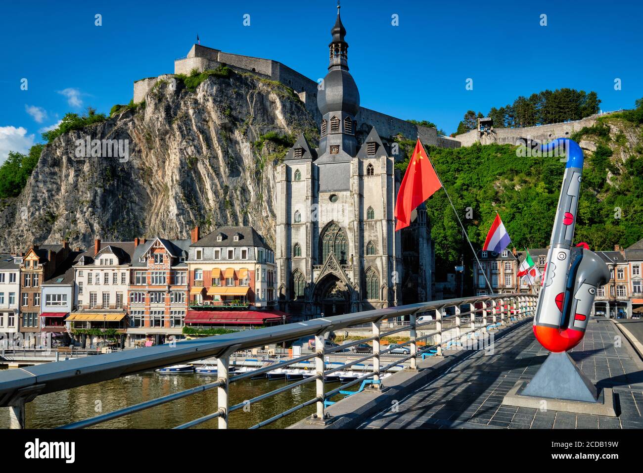 View of picturesque Dinant town. Belgium Stock Photo