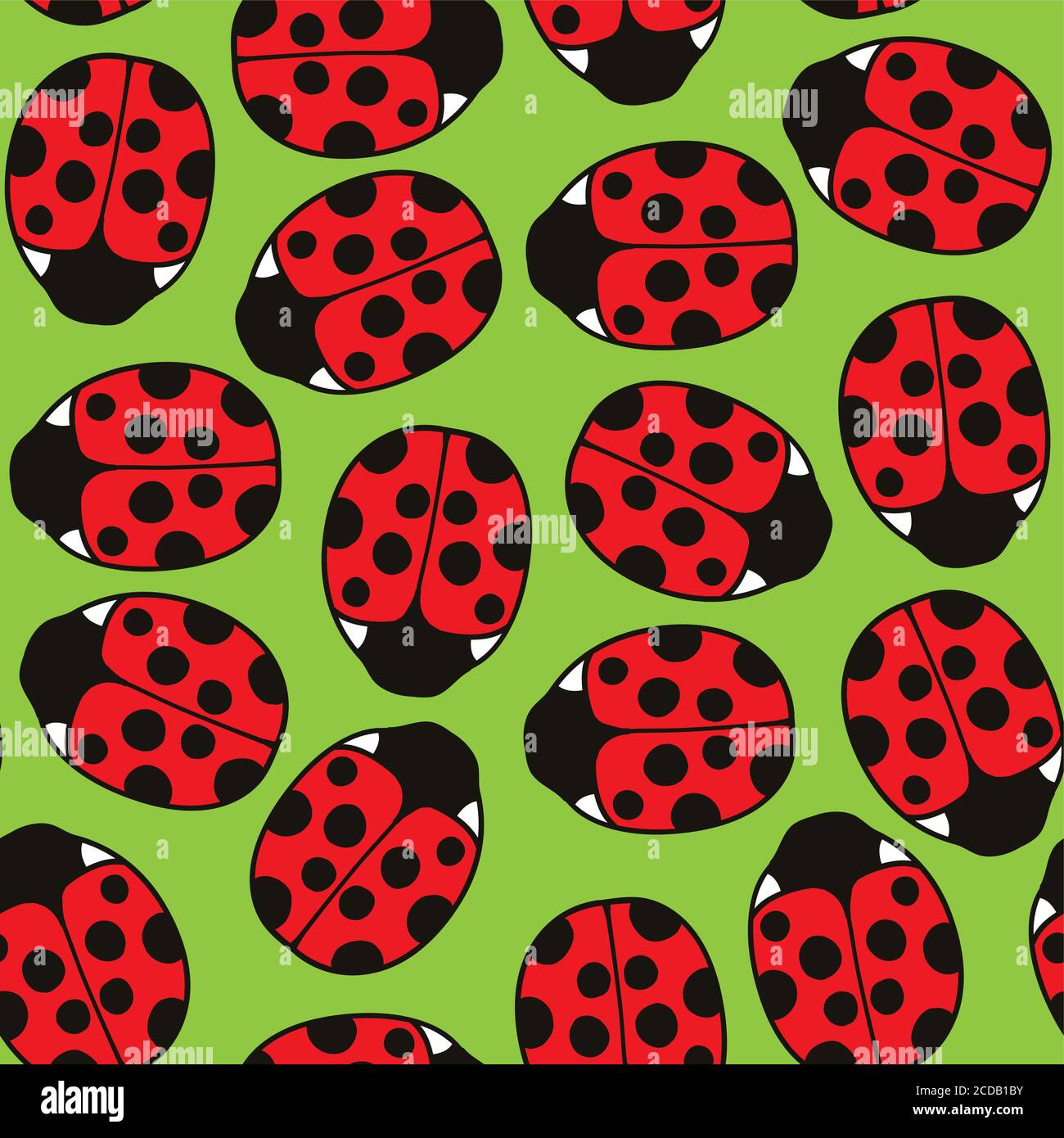 Cute seamless pattern with ladybug elements Stock Vector