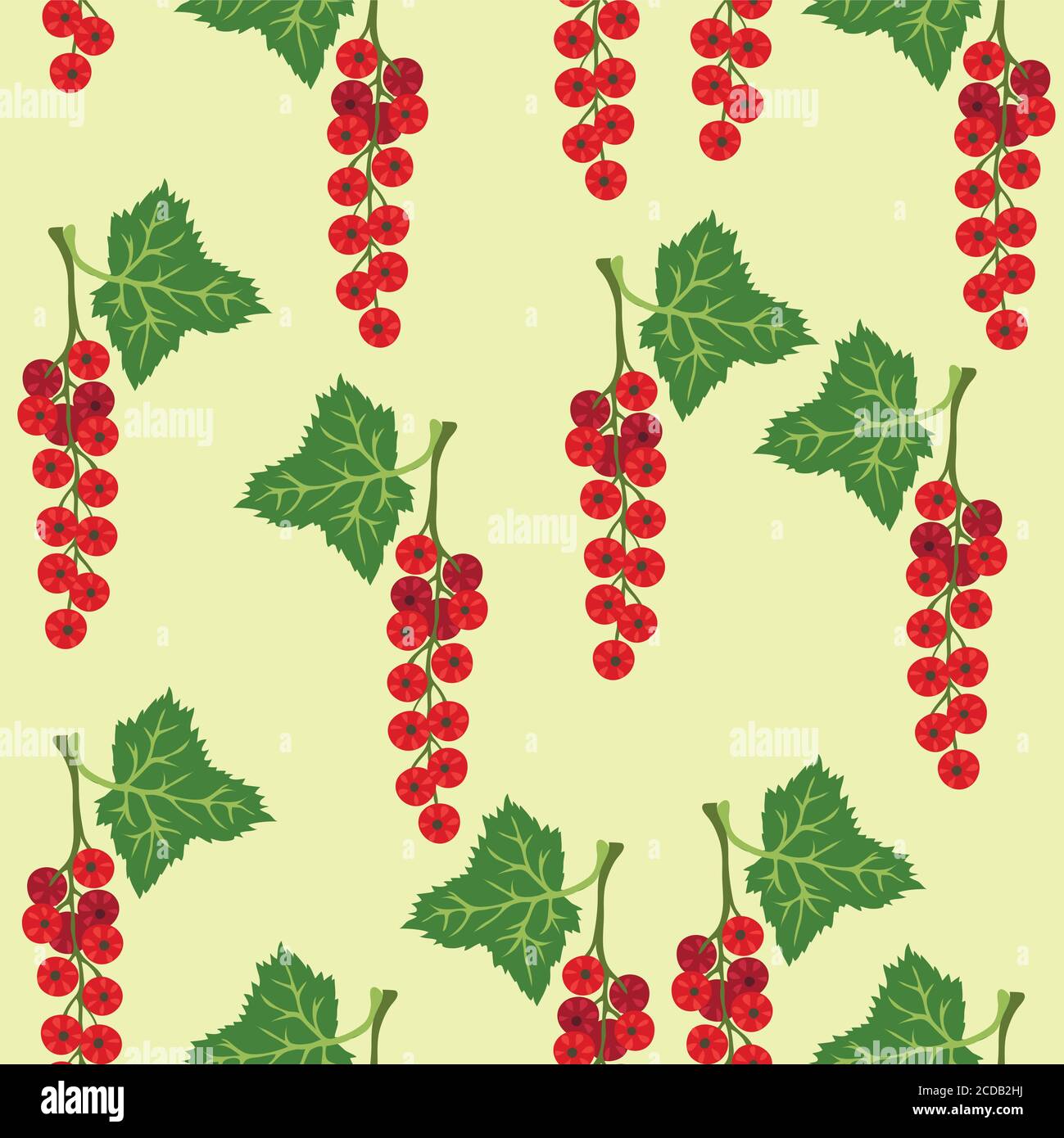 Seamless pattern with red currant. Stock Vector