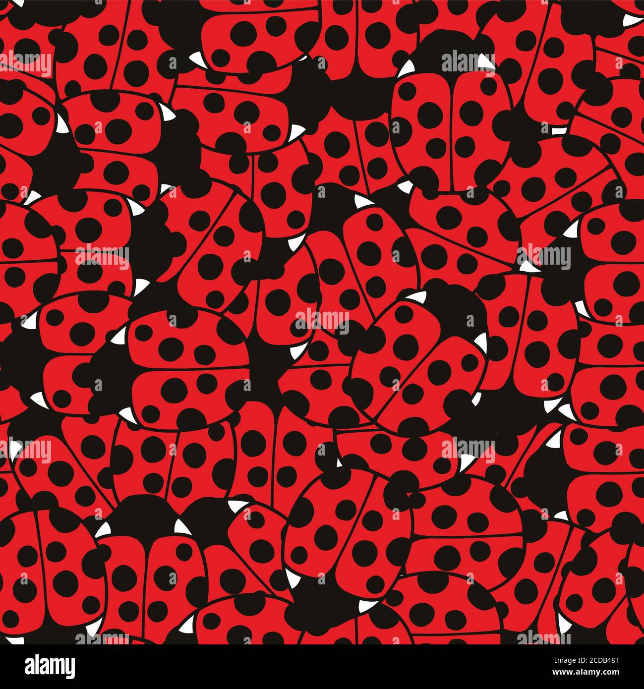 Cute seamless pattern with ladybug elements Stock Vector