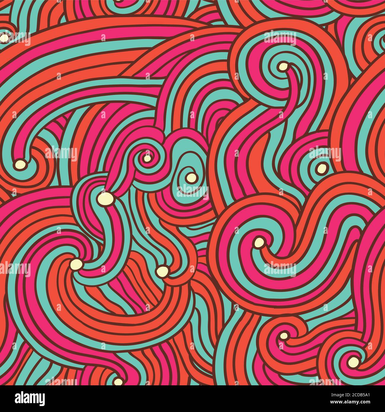 Abstract doodle line curly seamless pattern  Stock Vector