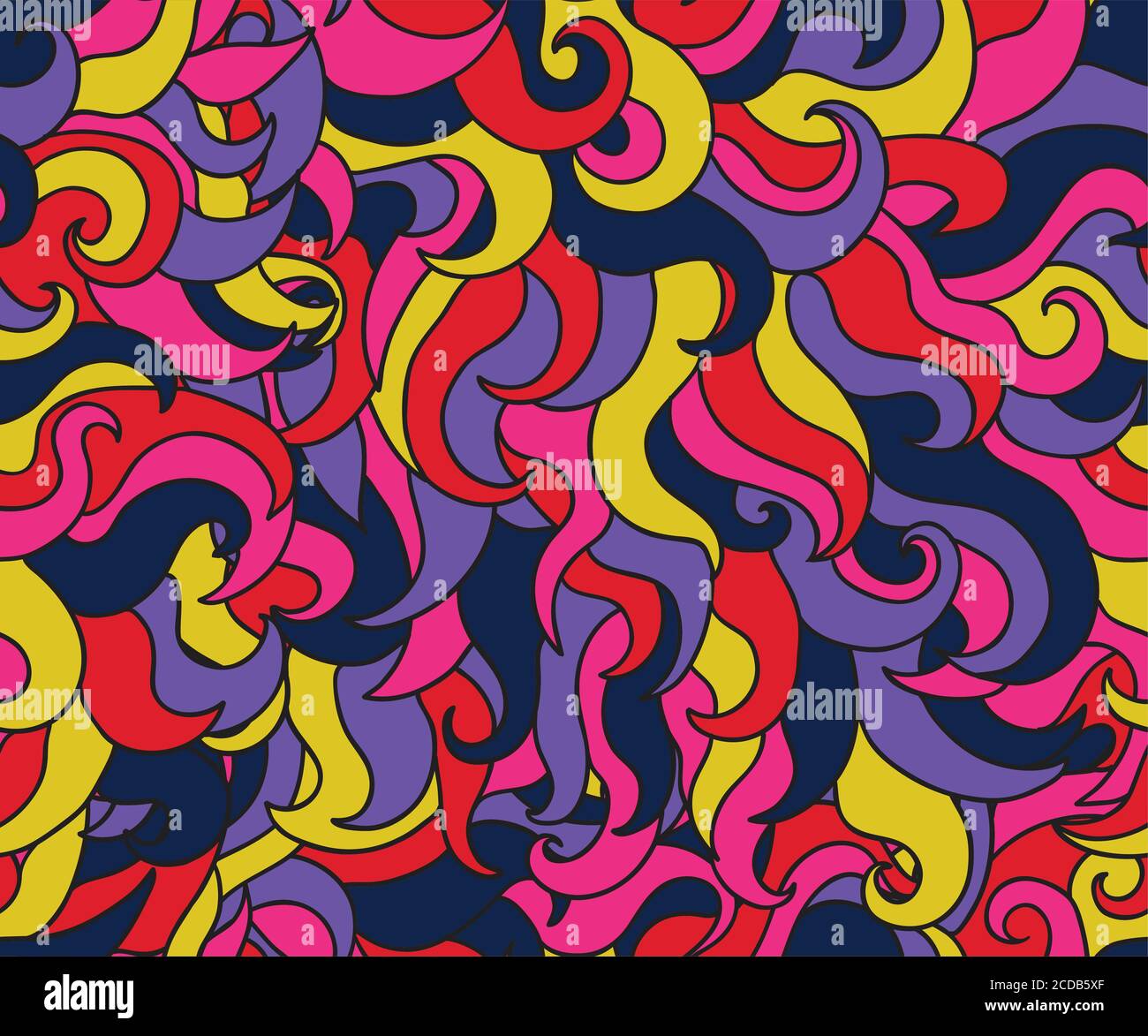Psychedelic colorful floral seamless pattern Stock Vector