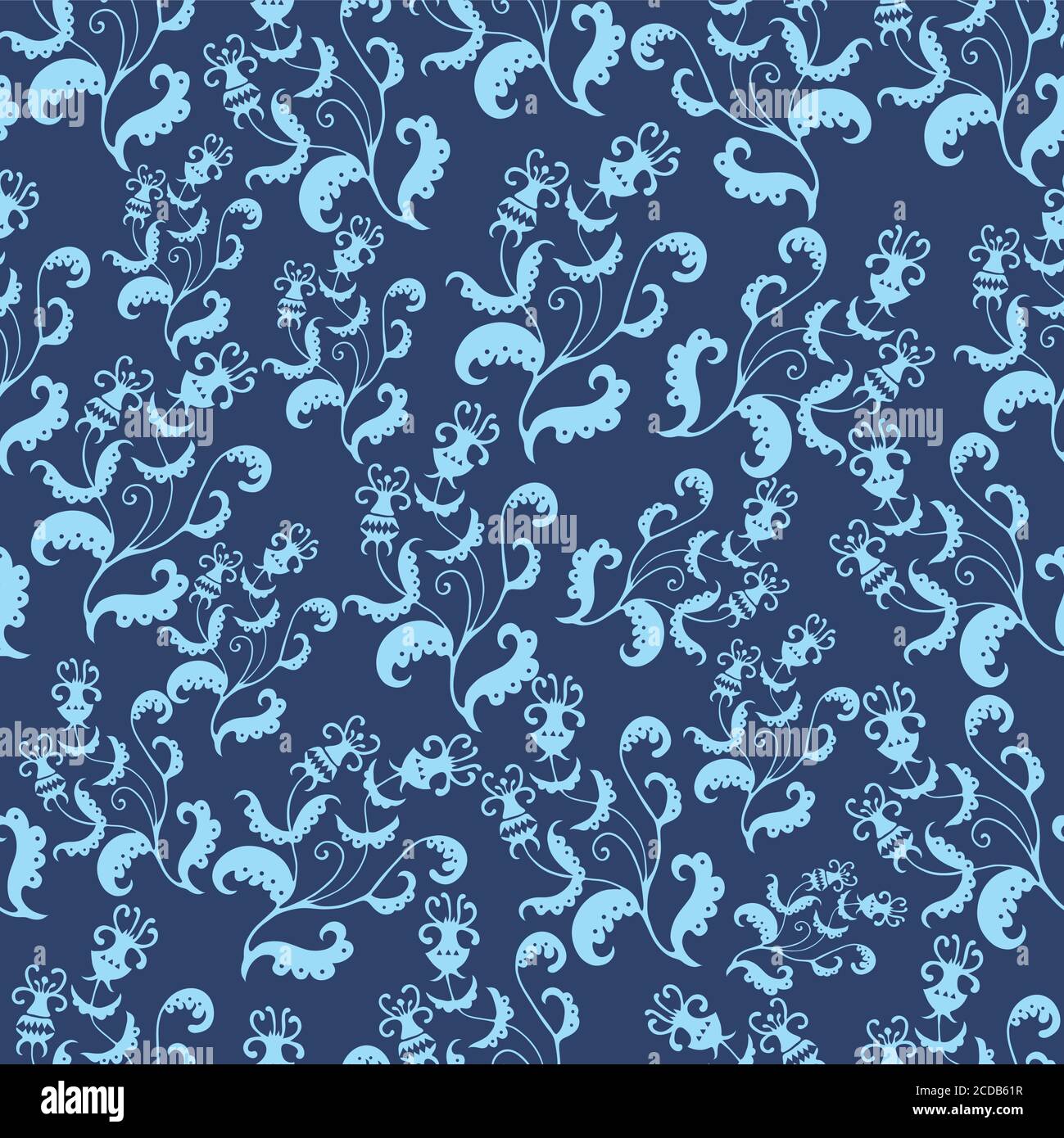 Seamless pattern with plants abstract floral elements Stock Vector