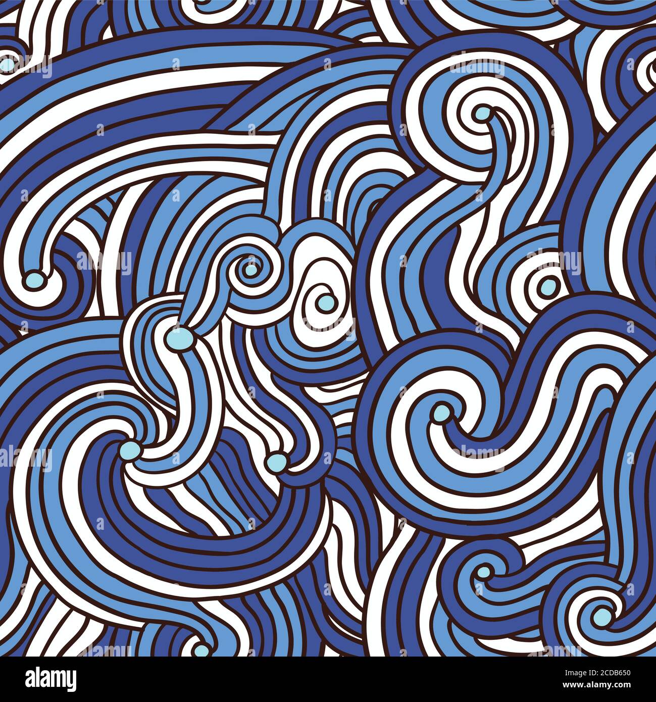 Abstract doodle line curly seamless pattern  Stock Vector