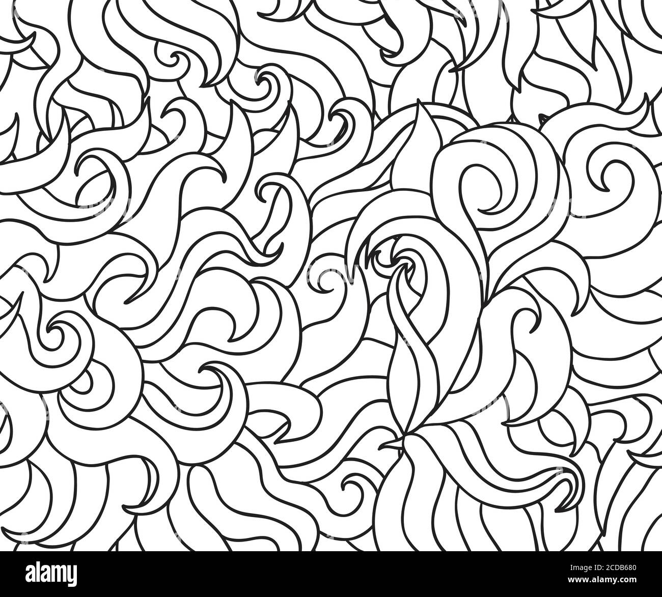 Seamless pattern with line art abstract floral elements Stock Vector