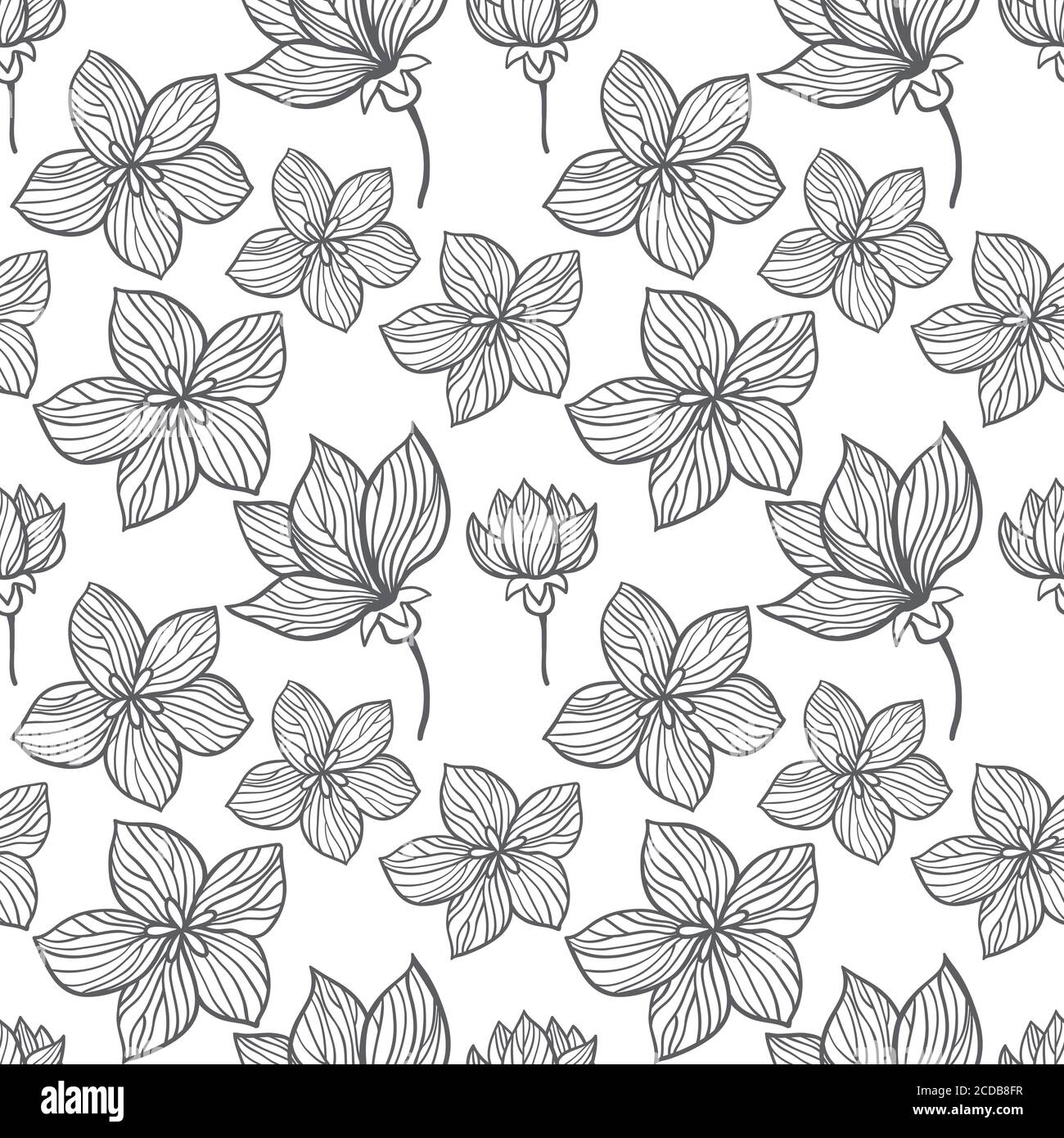 Line art sketchy floral vintage pattern Stock Vector Image & Art Alamy