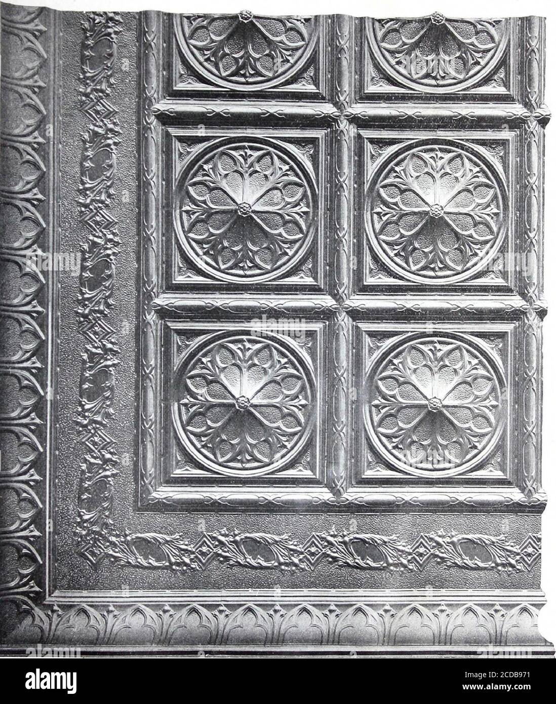 Ceilings & Side Walls : Catalogue no 60 . ! if I Gothic Design No. 5059 .  Composed of Cornice No. 5030, Filler No. 50^28, Moulding No. 50^5 and Plate  No.