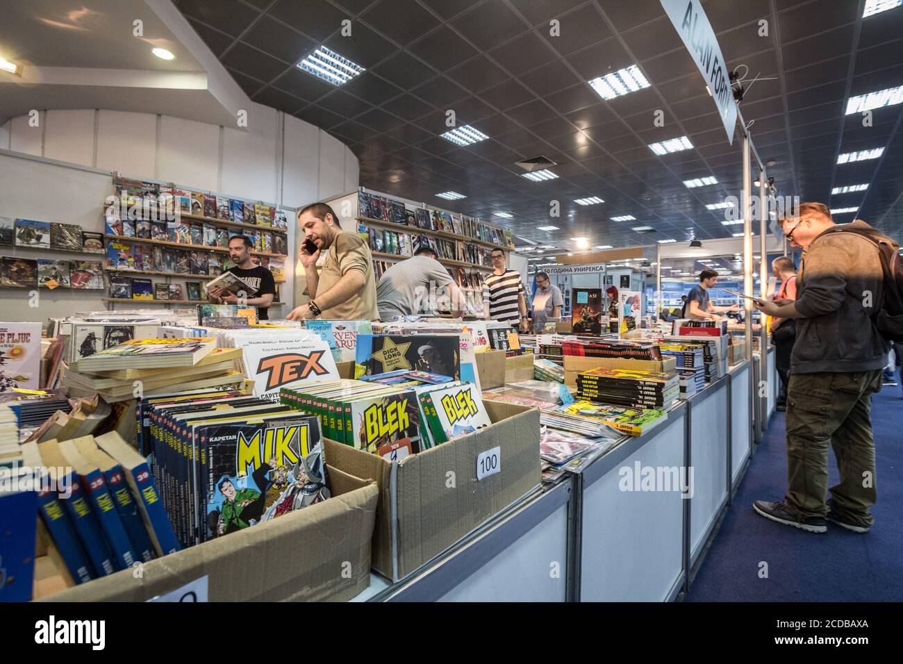 BELGRADE, SERBIA - OCTOBER 25, 2019: Covers of Comic Strips of Il grande Blek, on display for sale on a retro comic book store. Blek is an italian sup Stock Photo