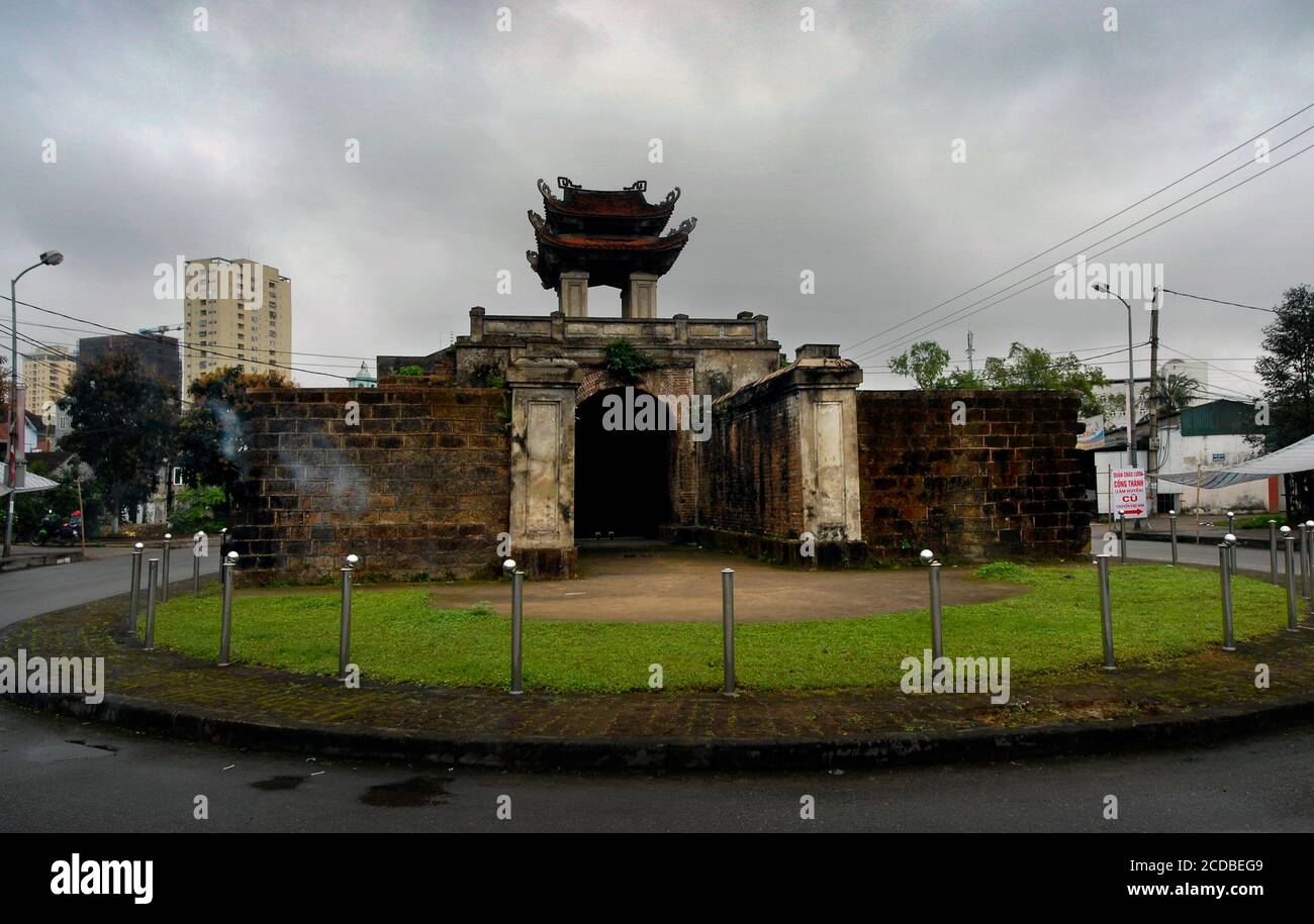 The gate of the ancient city is Quang Binh Quan, central Quang Binh, central Vietnam Stock Photo