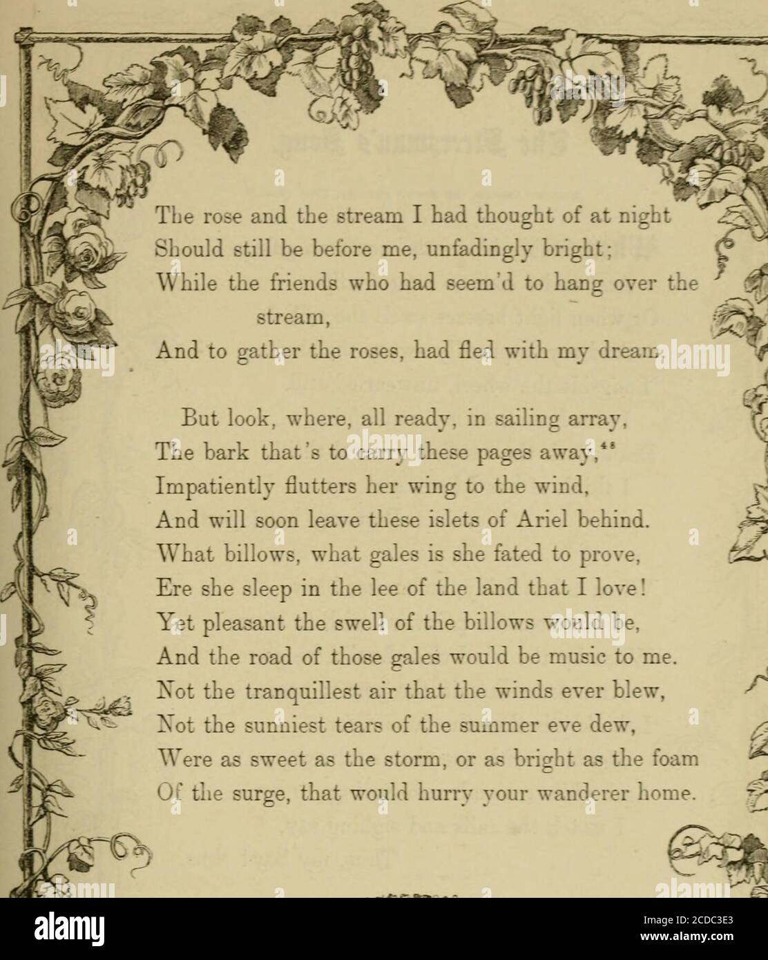 Literature, art and song: Moore's melodies and American poems; . While she  stole thro the gardenease was growing,She culld some, and kissd off its  nigAnd a rose, further on, lookd so