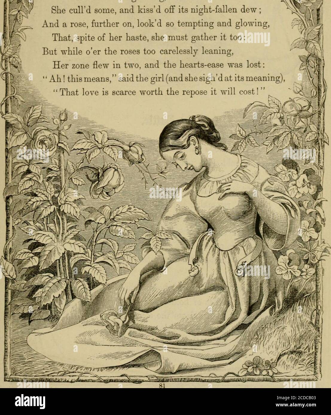 Literature, art and song: Moore's melodies and American poems; . While she  stole thro the gardenease was growing,She culld some, and kissd off its  nigAnd a rose, further on, lookd so