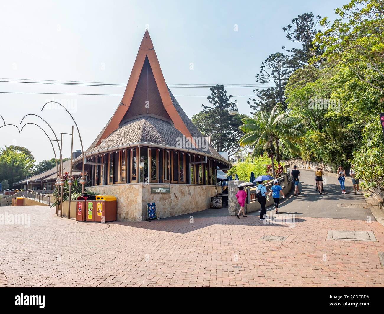 Taronga Food Market Facade at Taronga Zoo on a sunny summer afternoon