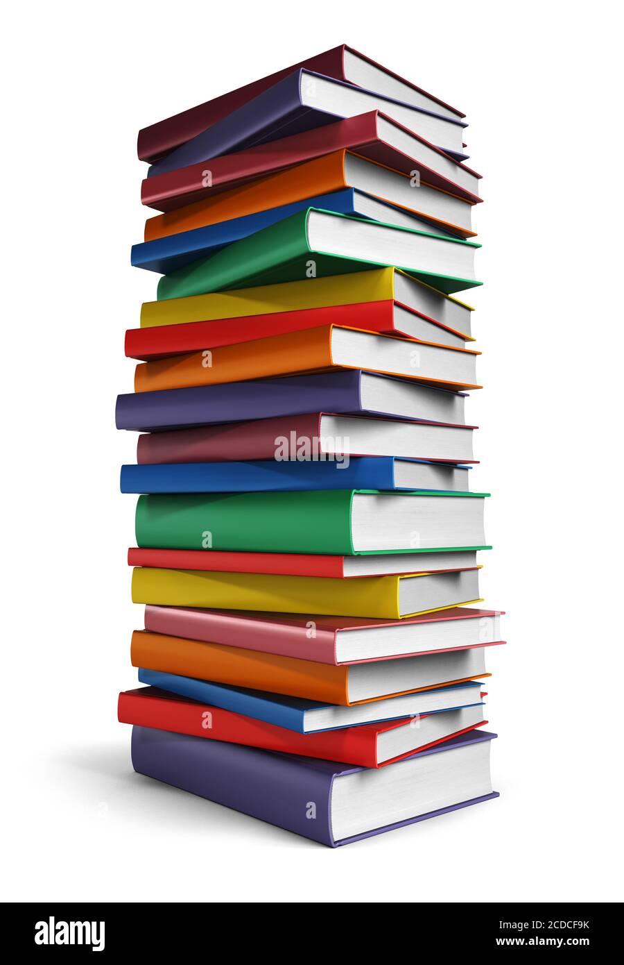 Stacks Of Books Wallpaper Tall Stack Of Books Isolated On White Background 2CDCF9K