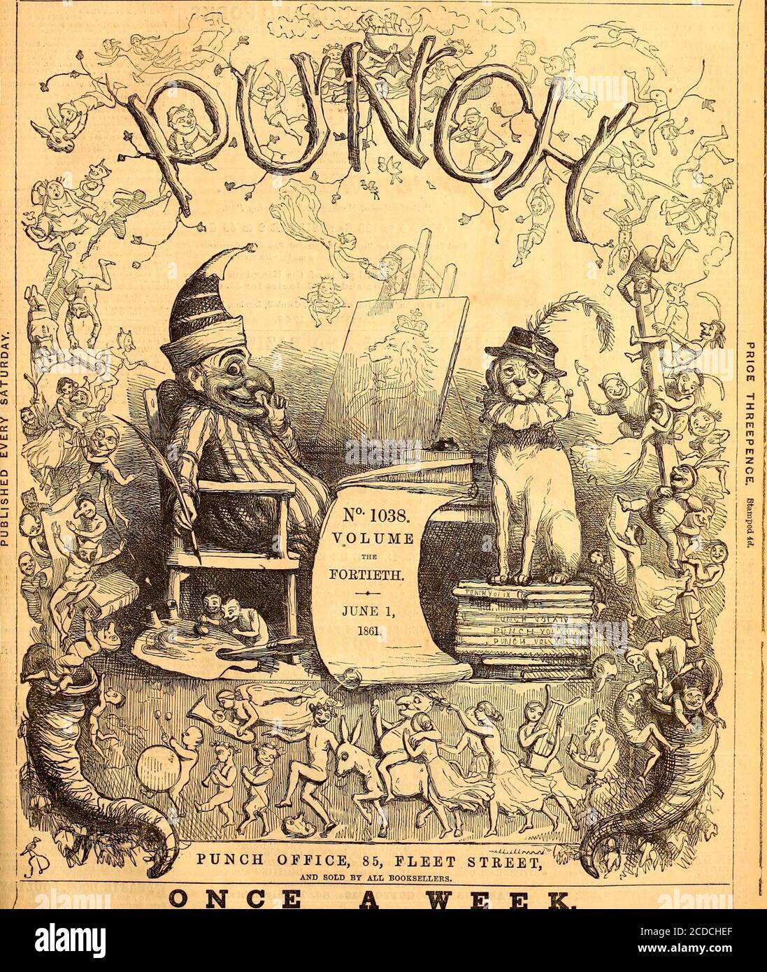 . Punch . THE RE-ISSUE OF PUNCH—Vol. IV. in Boards, Price 5s.is Published this day. Vols. I., II., and III., in Boards, and the Volumesfor 1841 and 1842, in Cloth, are now On Sale. BRADBURY AND EVANS, 11, BOUVERIE STREET, AND PUNCH OFFICE, 85, FLEET STREET, .C. ONCE E E No. CI., Published this day, Price 3d., contains THE SILVER CORD, BY SHIRLEY BROOKS. WITH1 ILLUSTRATIONS BY JOHN TENNIEL. LARGER THAN LIFE. With an Illustration VOLUNTEER DRILL.-AN ADJUTANTS DIART.-III. JUNE. By Edwin Arnold. THE JEWEL-CASE. Illustratedtl£v wi^R JAMES TILLIE OF PENTILLIE. Illustrated by H. Gr. Hine. WRESTLING A Stock Photo