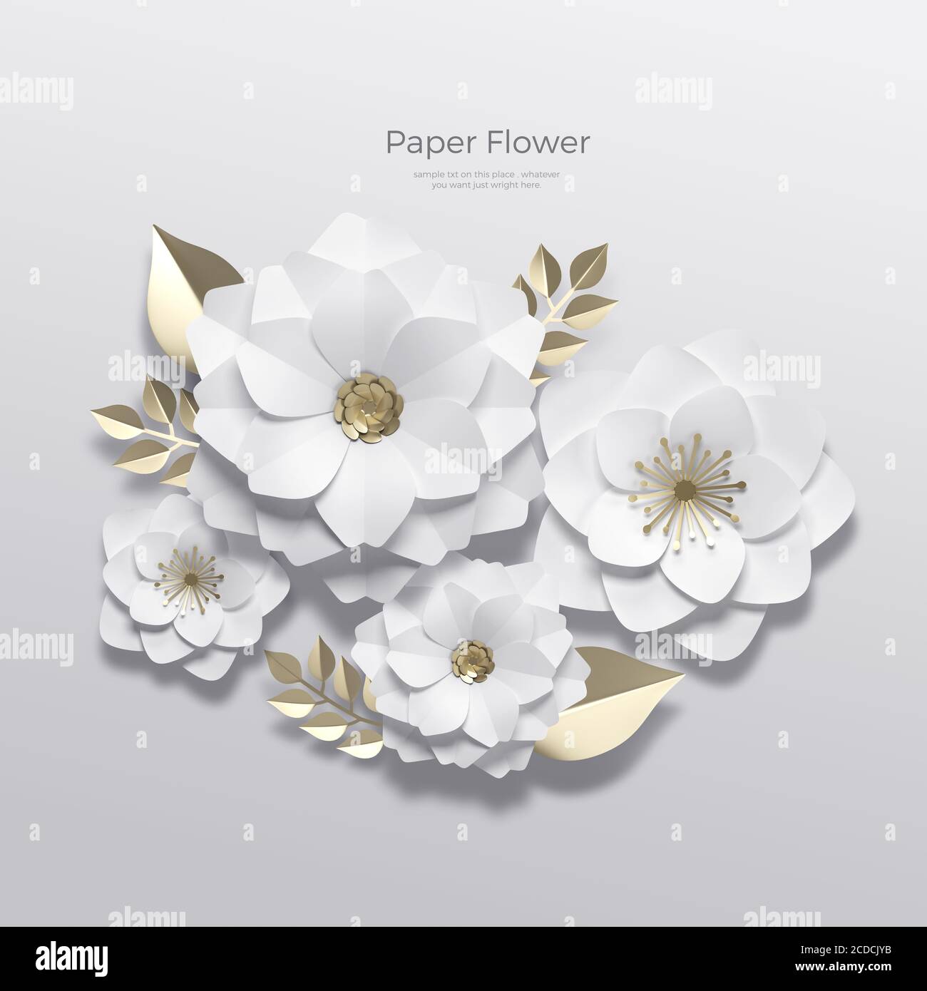 3D realistic paper Flowers 011 Stock Photo Alamy