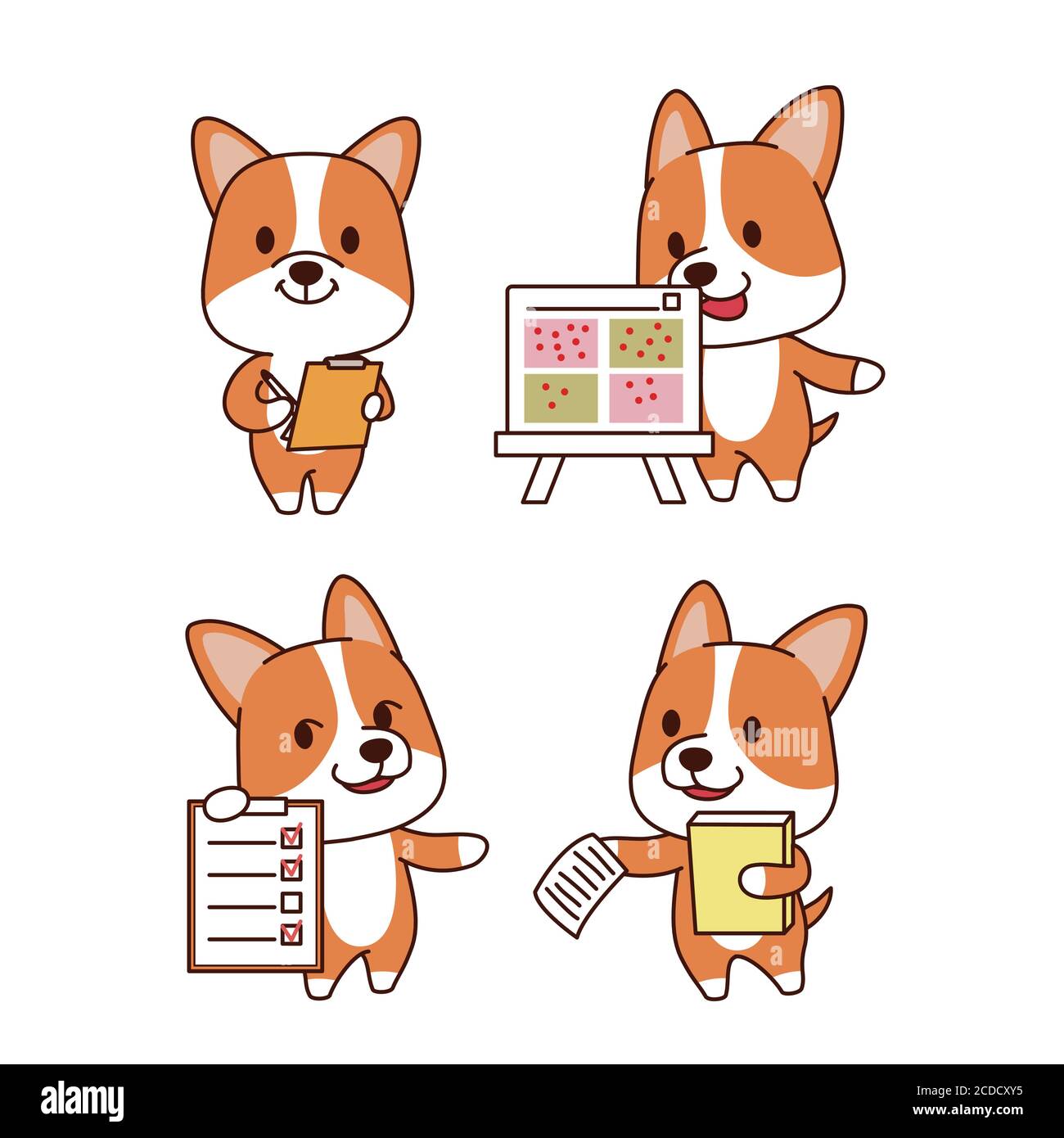 Set of animal emoticon. Cartoon dog in different job characters  illustration 015 Stock Vector Image & Art - Alamy