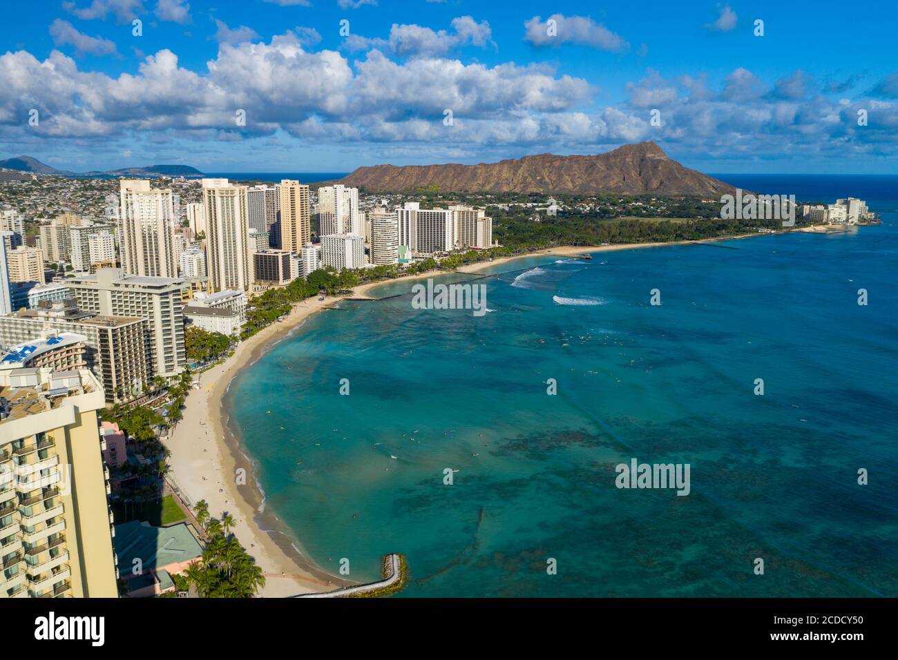 Hawaii waikiki beach drone aerial hi-res stock photography and images ...