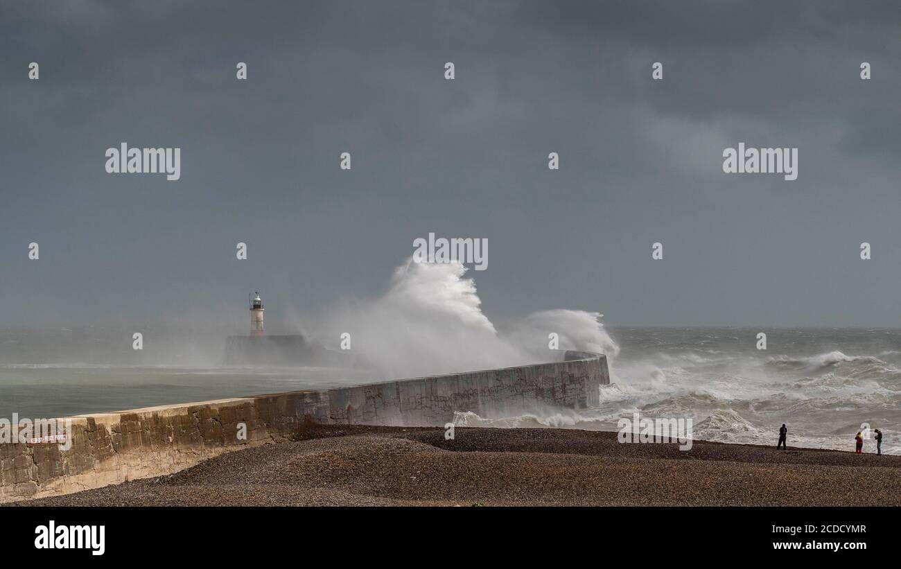 Stormy seas at Newhaven Stock Photo