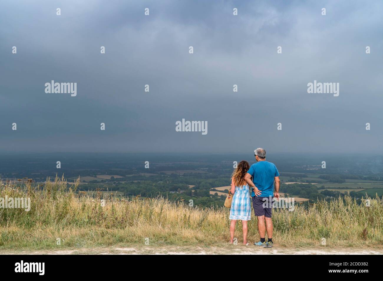 View of the South Downs from Ditchling Beacon Stock Photo