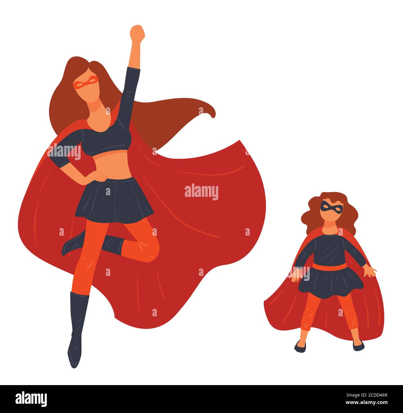 Wonder woman and girl, super hero family vector Stock Vector Image & Art -  Alamy