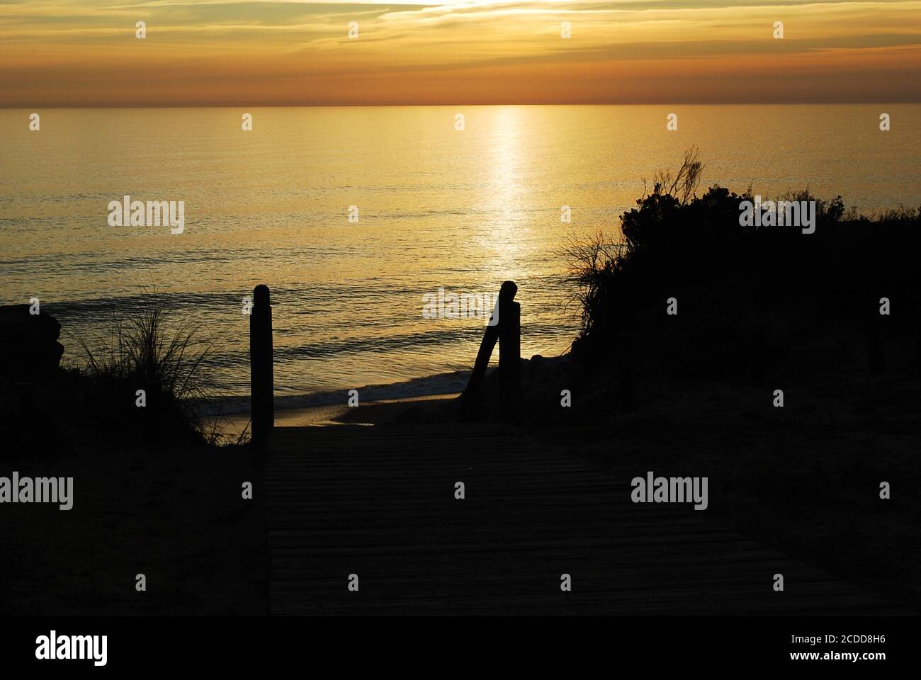 sunset over the atlantic ocean Stock Photo - Alamy