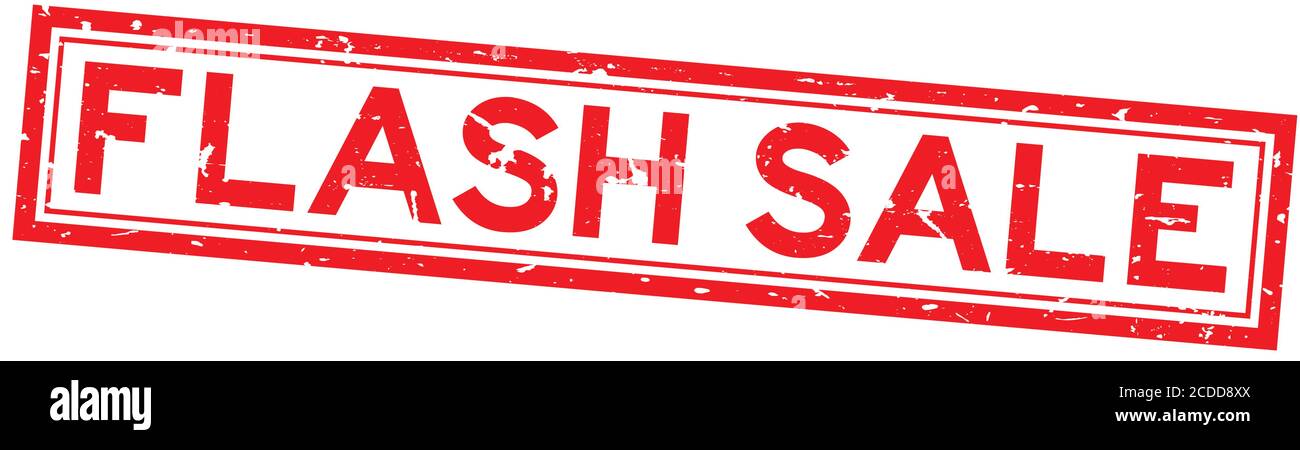 Grunge red flash sale word square rubber seal stamp on white background ...