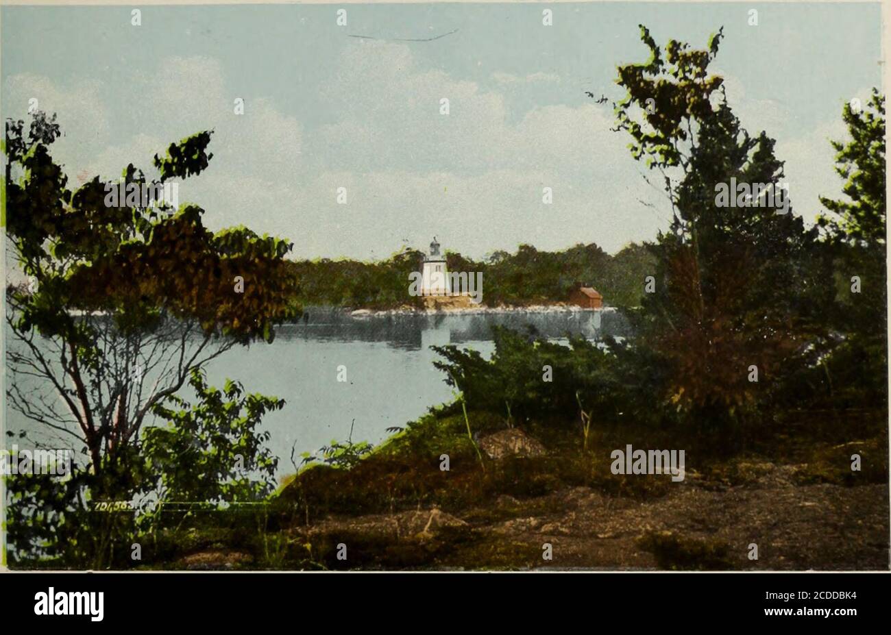 . Picturesque souvenir of Gananoque and Thousand Islands . Sugar Island, one of the Thousand Islands Mississaqua, Thousand Islands Among the Thousand Islands, near Gananoqi Sugar Island, the Summer Home of the American Canoe Association, near Gananoque. The Narrows Light, Thousand Islands Stock Photo