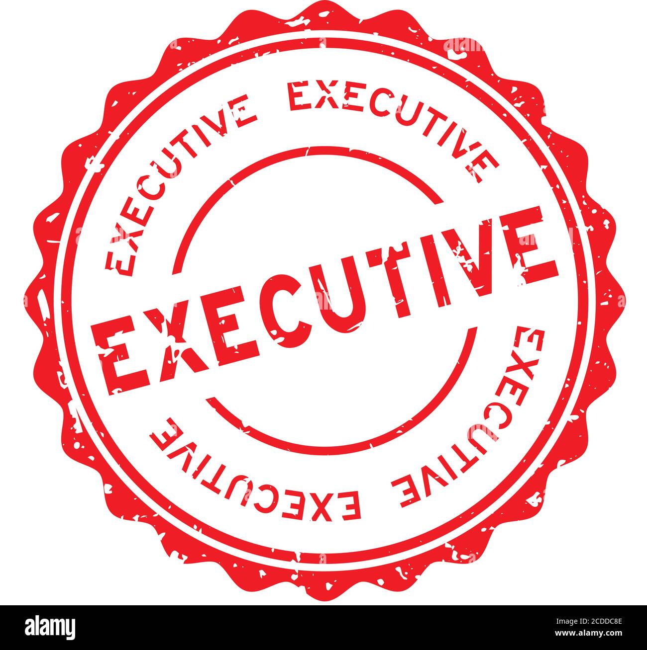 Grunge red executive word round rubber seal stamp on white background