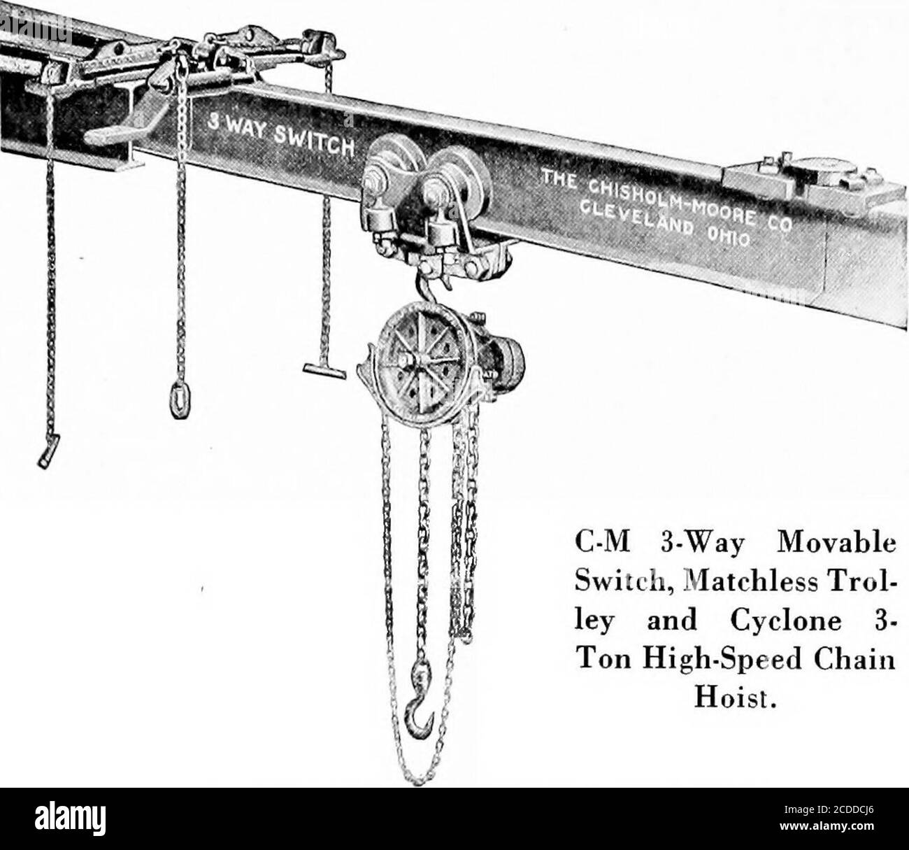 . Material handling cyclopedia; a reference book covering definitions, descriptions, illustrations and methods of use of material handling machines employed in industry . Reading Multiple Gear Hoists. READING CHAIN & BLOCK CORPORATION, READING, PA. 777 C-M HOISTS, TROLLEYS AND CRANES. C-M 3-Way MovableSwitch, Matchless Trol-ley and Cyclone 3-Ton High-Speed ChainHoist. Stock Photo