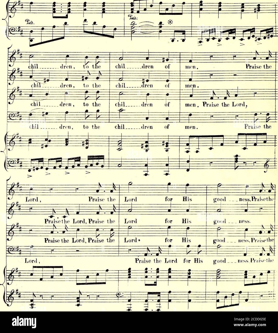 . Naaman : an oratorio . (A&L. 6110) (118; BS m $ Praise the Lord for His m m * good ness;Ati(l His 2 m i :/—V won  derful works to the B: sas ^^ ^z: * &gt; P Lord S for His k 0- good ness-Aiul His won  derfal works to the (•—1» i £=£ 0 0 • * r-r ra; Praise the Lord for His SS fe^EE good Bess: And His won     derful works t E^E m m 3ss;And Hit Lord for His good ness.-And His won  derful works to the. [A&L. 6110) rv (119) $ Lord for His    0 0 good    ness; and His i g i* von   der  ftll *fc works to trfc i r f  t j  9   Praise the Lord for His good., ness; and His won   - iler.  ?ul w or ks Stock Photo