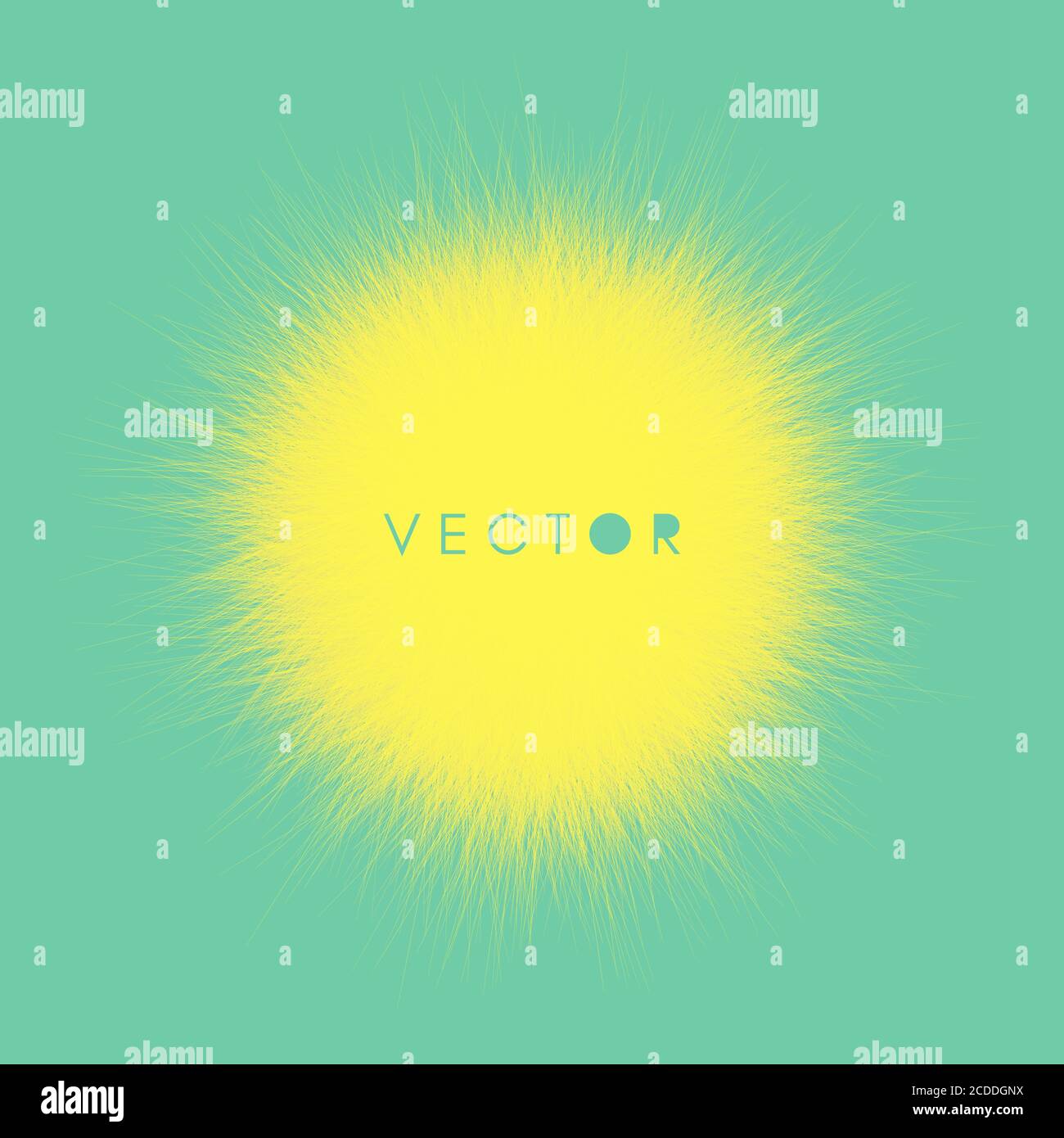 The sphere consisting of chaotic lines. Vector realistic fluffy element. Stock Vector