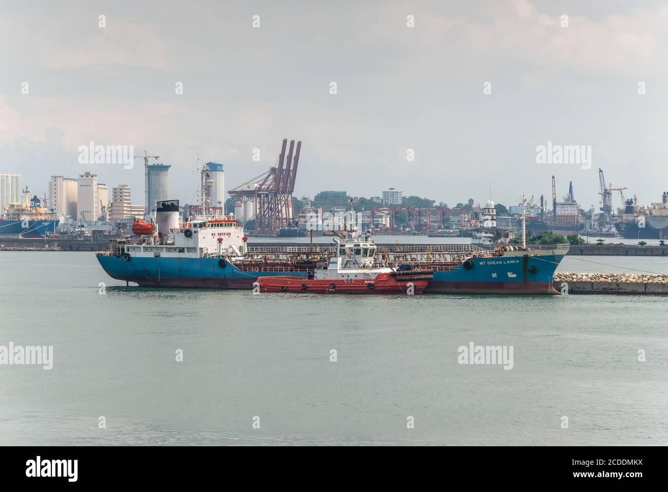 Colombo, Sri Lanka - November 25, 2019: Crude Oil or Bunkering Tanker MT Ocean Lanka moored at the pier of the Port Of Colombo, Sri Lanka. Stock Photo