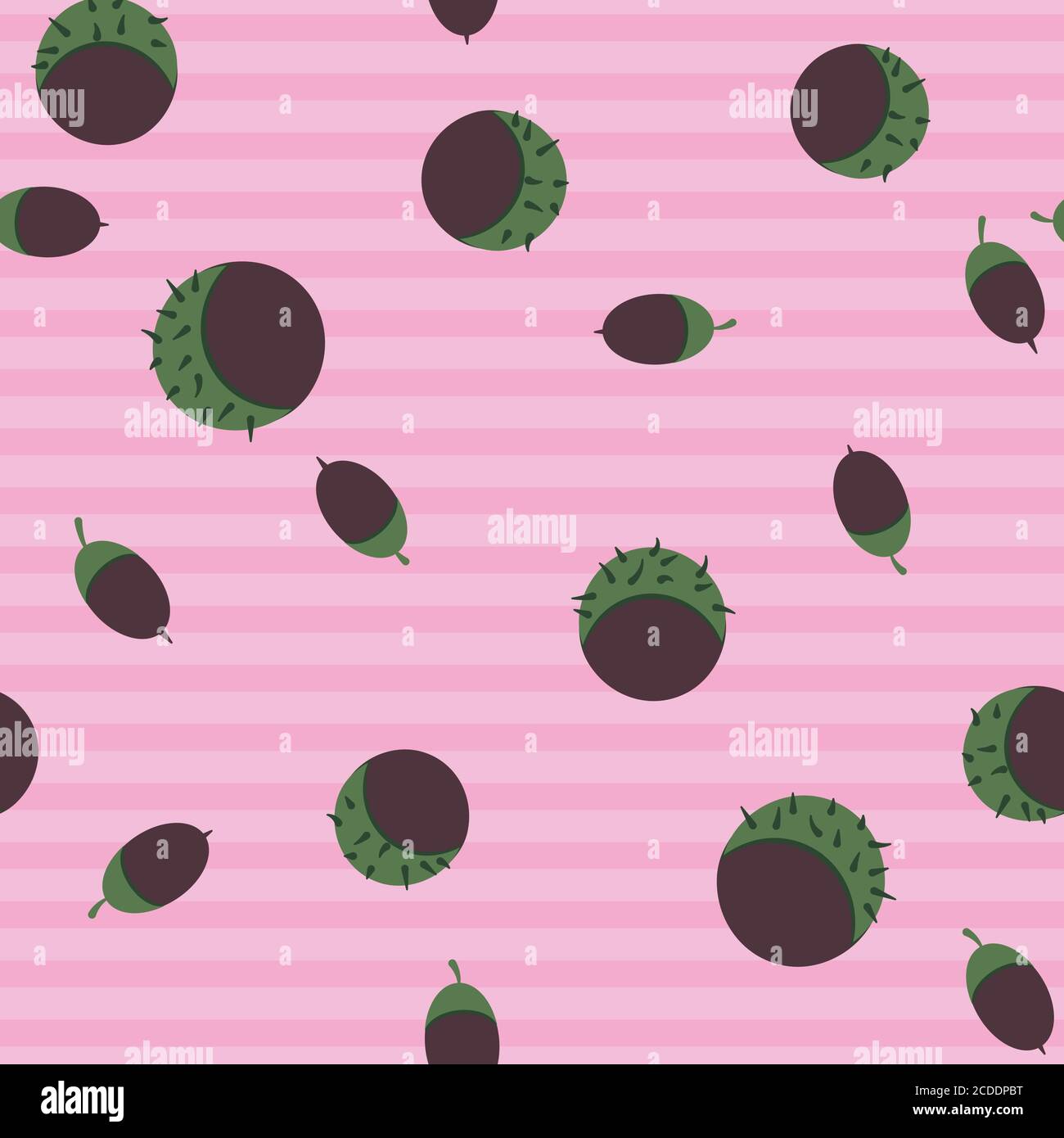 horse chestnuts and acorns seamless vector pattern Stock Vector