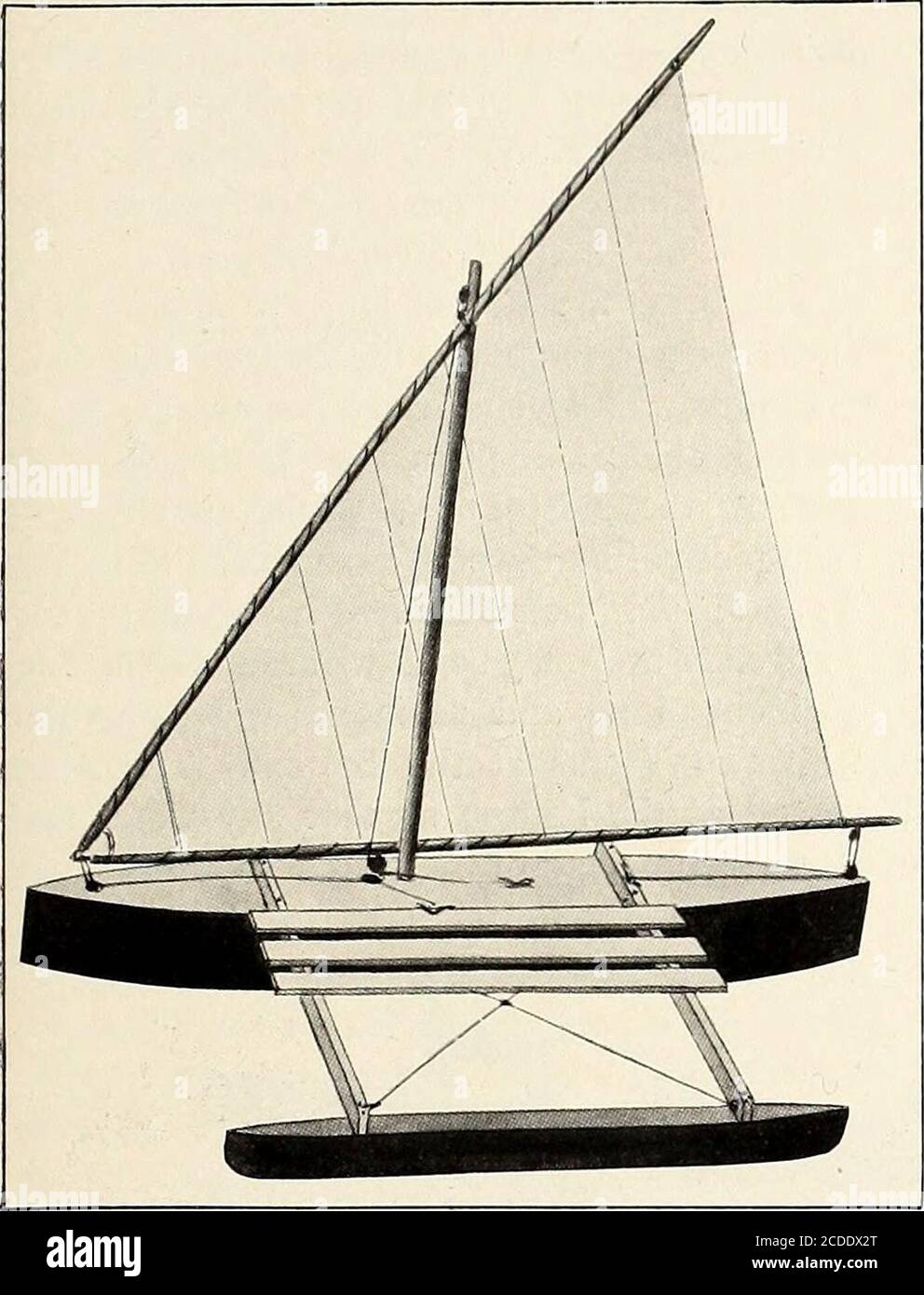 . St. Nicholas [serial] . FIG. 3. DETAILS OF A SAILING-SHARPY. line of the boats sides, butmeasure about 28 inches.The decking is donewith narrow strips ofpine, cypress, or cedar,y2 inches wide and ^of an inch in thickness.The canvas should betacked down over theouter edge of the boatand the inner edge ofthe cockpit. A gunwalestrip an inch square isto be nailed along thetop edge on both sidesof the boat, and an inchbelow the top nail fen-der-rails along each side.Arrange a combing inplace that will project 4inches above the deck,and attach the boardsfast to the inner side of theribs with scre Stock Photo