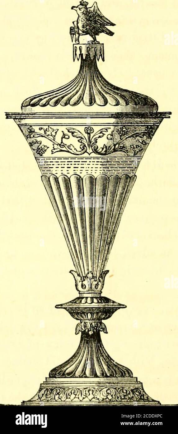 . Transactions of the Bristol and Gloucestershire Archaeological Society . ign of Queen Anne are alittle more uniform, with narrower and cylindrical bowls. Anexample at Coates is a good illustration of the fashion of the earlierpart of the eighteenth century. It is part of the communion platepresented to that parish by Louise, Lady Atkins, a sister of thethen rector, and widow of the great county historian, Sir Robert Atkins. H 2 100 Transactions at Cirencester. A.11 rules have exceptions, and tliis holds good in the caseof church chalices. Besides the forms already mentioned, cupsof exception Stock Photo