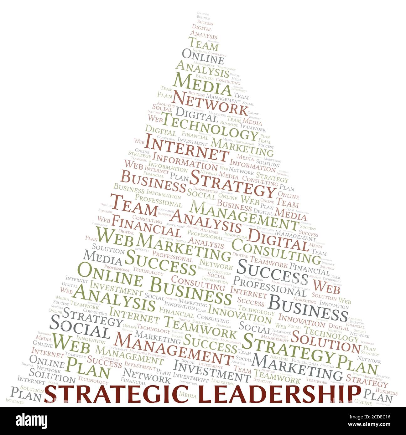 Strategic Leadership word cloud create with the text only. Stock Vector